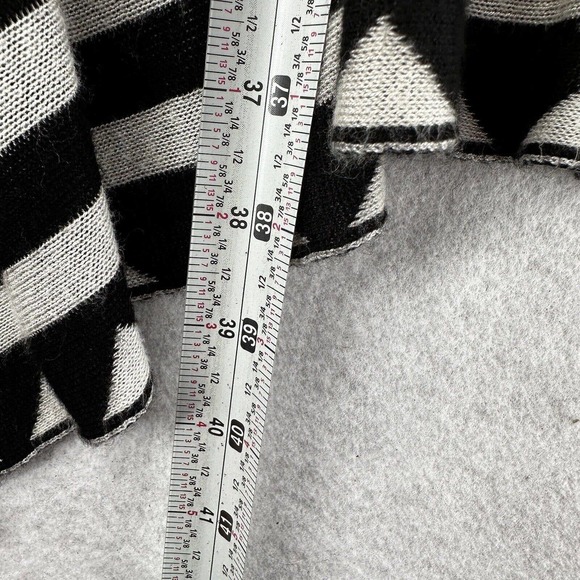 T/O Long Line Seater Vest SMALL Duster Black & White Geometric Sleeveless Boho‎ - Picture 11 of 13